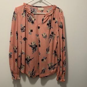 Peach Floral Blouse